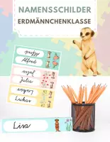 Vorschau - Bildkarten - Namensschilder für die Erdmännchenklasse - Deckblatt