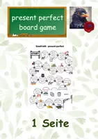Vorschau - Arbeitsblätter - present perfect boardgame Würfelspiel - Deckblatt