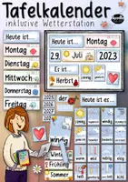 Vorschau - Präsentationen/Tafelbilder - Tafelkalender 📆 / Universal-Kalender und Wetterstation 🌧 (Update 2025/26...) Klassenzimmer Ritual - Seite 1