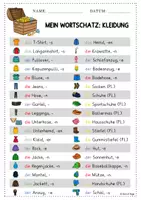 Vorschau - Arbeitsblätter - Kleidung Wörterliste DaZ DaF A2 - inkl. Plural - Seite 2