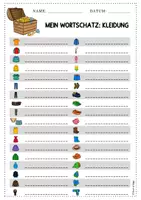 Vorschau - Arbeitsblätter - Kleidung Wörterliste DaZ DaF A2 - inkl. Plural - Seite 3