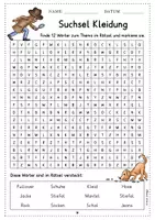 Vorschau - Arbeitsblätter - Kleidung Suchsel DaZ DaF A1 - 3-fach differenziert - Seite 2