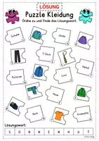 Vorschau - Arbeitsblätter - Wortschatz Kleidung Puzzle DaF DaZ A1 - Seite 3