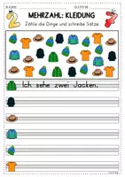 Vorschau - Arbeitsblätter - Kleidung Plural / Mehrzahl DaZ DaF A1 - Seite 2