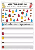 Vorschau - Arbeitsblätter - Kleidung Plural / Mehrzahl DaZ DaF A2 - Seite 2