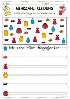 Vorschau - Arbeitsblätter - Kleidung Plural / Mehrzahl DaZ DaF A2 - Seite 3