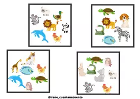 Vista previa - Juegos / Gamificación - BUSCA PAREJA ANIMALES vocabulario - página 1