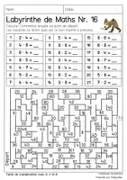 Aperçu - Feuilles d'exercices - Labyrinthes de Maths: Table de multiplication - Page 3