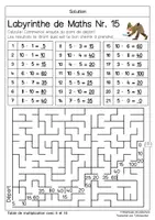 Aperçu - Feuilles d'exercices - Labyrinthes de Maths: Table de multiplication - Page 2