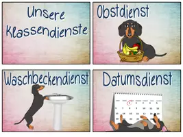 Vorschau - Bildkarten - Klassendienste Hundeklasse #Dackel #Klassentier - Seite 1