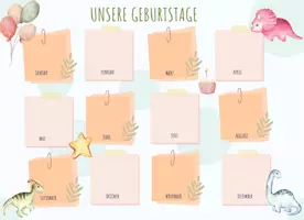 Vorschau - Poster - Geburtstagskalender für die Dinoklasse - Seite 1