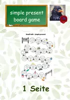 Vorschau - Arbeitsblätter - simple present boardgame Würfelspiel - Deckblatt