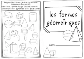 Aperçu - Préparation de séquence / Séquence complète - Cahier d'explorateur sur les formes géométriques - Cahier de notes sur les propriétés des formes et les formes dans la vie quotidienne - Page 1