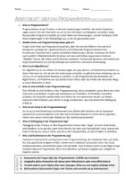 Vorschau - Arbeitsblätter - AB mit Fragen zum Thema "Programmieren" + Lösungsblatt - Seite 1