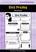 Vorschau - Arbeitsblätter - Elvis Presley Steckbrief - Berühmte Persönlichkeiten - Deckblatt