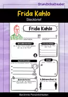 Vorschau - Arbeitsblätter - Frida Kahlo Steckbrief - Berühmte Persönlichkeiten - Deckblatt