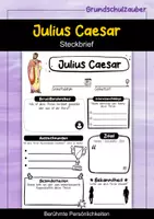 Vorschau - Arbeitsblätter - Julius Caesar Steckbrief - Berühmte Persönlichkeiten - Deckblatt