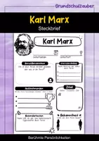 Vorschau - Arbeitsblätter - Karl Marx Steckbrief - Berühmte Persönlichkeiten - Deckblatt
