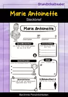 Vorschau - Arbeitsblätter - Marie Antoinette Steckbrief - Berühmte Persönlichkeiten - Deckblatt