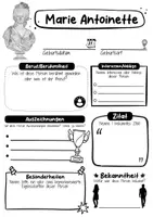 Vorschau - Arbeitsblätter - Marie Antoinette Steckbrief - Berühmte Persönlichkeiten - Seite 1