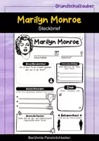 Vorschau - Arbeitsblätter - Marilyn Monroe Steckbrief - Berühmte Persönlichkeiten - Deckblatt