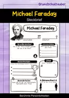Vorschau - Arbeitsblätter - Michael Faraday Steckbrief - Berühmte Persönlichkeiten - Deckblatt