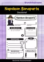 Vorschau - Arbeitsblätter - Napoleon Bonaparte Steckbrief - Berühmte Persönlichkeiten - Deckblatt