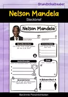 Vorschau - Arbeitsblätter - Nelson Mandela Steckbrief - Berühmte Persönlichkeiten - Deckblatt
