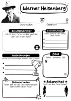Vorschau - Arbeitsblätter - Werner Heisenberg Steckbrief - Berühmte Persönlichkeiten - Seite 1
