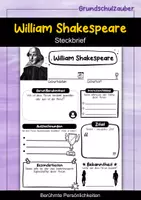 Vorschau - Arbeitsblätter - William Shakespeare Steckbrief - Berühmte Persönlichkeiten - Deckblatt