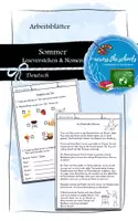 Vorschau - Arbeitsblätter - Sommerliches AB: Leseverstehen & Übung zu Nomen - Deckblatt