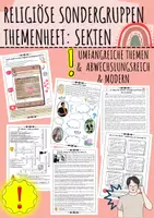 Vorschau - Unterrichtsreihen - Sekten religiöse Sondergruppen Unterrichtsmaterial Religion Ethik Klasse 9–10 Arbeitsblätter Social Media Anwerben Merkmale Gefahren mit Lösungen - Deckblatt
