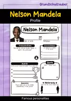 Vorschau - Arbeitsblätter - Nelson Mandela Profile - Famous people (English) - Deckblatt