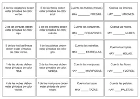 Vista previa - Hojas de trabajo - siguiendo consignas para colorear con atención - página 3
