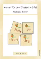 Vorschau - Fördermaterial/Inklusion - Nachsilben Nomen Karten für den Einsteckwürfel bzw. Würfel mit Taschen - Deckblatt