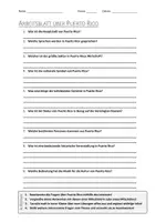 Vorschau - Arbeitsblätter - AB mit Fragen zum Thema "Puerto Rico" + Lösungsblatt + Infografik - Deckblatt