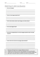 Vorschau - Arbeitsblätter - AB mit Fragen zum Thema "Quagga" + Lösungsblatt - Deckblatt
