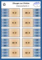 Vorschau - Aufgabenkarten - Klammerkarten zur Division (3-fach differenziert) - Seite 1
