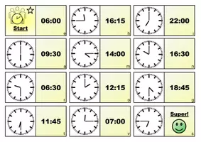 Vorschau - Spiele - 8 Dominos zur Uhrzeit (3-fach differenziert) - Deckblatt