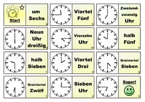Vorschau - Spiele - 8 Dominos zur Uhrzeit (3-fach differenziert) - Seite 1