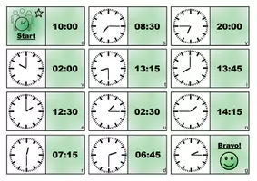 Vorschau - Spiele - 8 Dominos zur Uhrzeit (3-fach differenziert) - Seite 2