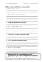 Vorschau - Arbeitsblätter - AB mit Fragen zum Thema "Quarantäne" + Lösungsblatt - Deckblatt