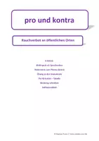 Vorschau - Arbeitsblätter - DaZ B1 Pro und Kontra/ Rauchverbot - Deckblatt