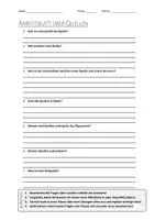 Vorschau - Arbeitsblätter - AB mit Fragen zum Thema "Quelle" + Lösungsblatt - Deckblatt