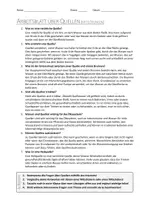 Vorschau - Arbeitsblätter - AB mit Fragen zum Thema "Quelle" + Lösungsblatt - Seite 1