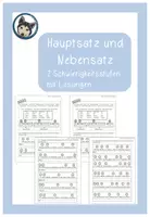 Vorschau - Arbeitsblätter - Arbeitsblätter Hauptsatz und Nebensatz, Satzgegenstand und Satzaussage - Deckblatt