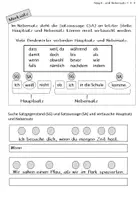 Vorschau - Arbeitsblätter - Arbeitsblätter Hauptsatz und Nebensatz, Satzgegenstand und Satzaussage - Seite 2