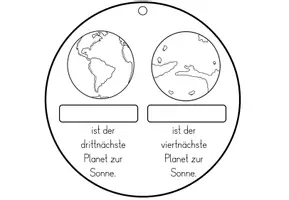 Vorschau - Arbeitsblätter - Planeten / Sonnensystem - 3D Mobile Bastelvorlage - Seite 2