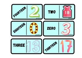 anteprima - Materiale di supporto/inclusione - domino numbers 0-20 in english - Pagina 1