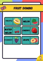 anteprima - Materiale di supporto/inclusione - Fruit domino in english - Pagina di copertina